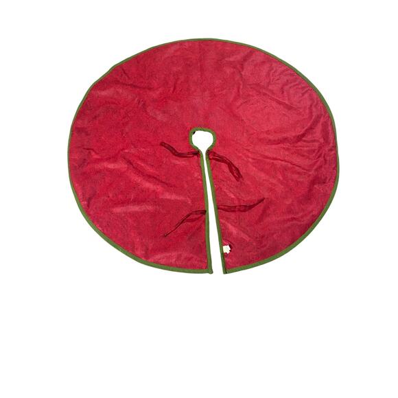 Dan Dee Christmas Tree Skirt Red With 2-D Santa Scene 47 Inches Diameter - Picture 4 of 8